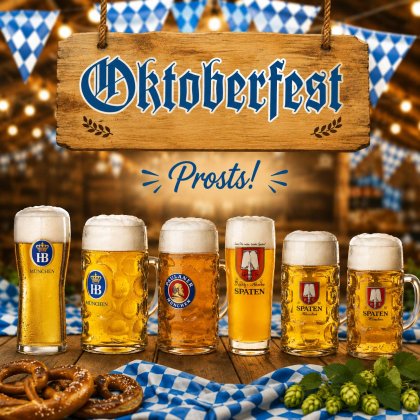 Bierkrüge und Biergläser