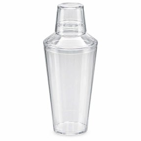 Dreiteiliger Cocktailshaker aus Kunststoff, transparent