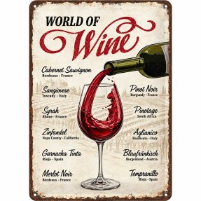 Barschild World of Wine 20x30 cm