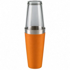 Bostonshaker orange mit Shaker-Glas