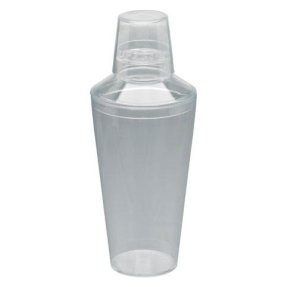 Dreiteiliger Cocktailshaker aus Kunststoff, transparent