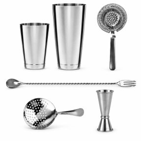 Speakeasy-Bar-Set aus rostfreiem Stahl