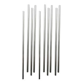 Trinkhalm Metall 6 x 15 cm 10 Stück mit Pinsel