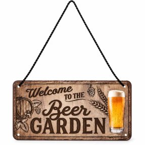 Barschild Welcome to the beer garden 10x20 cm