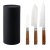 Set aus Messerblock und 3 Messern.