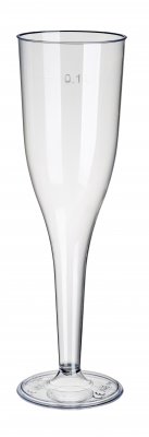 Champagnerglas aus Kunststoff 10 cl, 10er-Pack