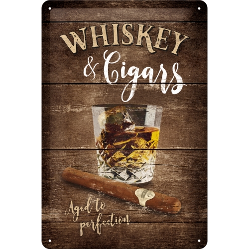 Barschild Whiskey & Cigars 20x30 cm