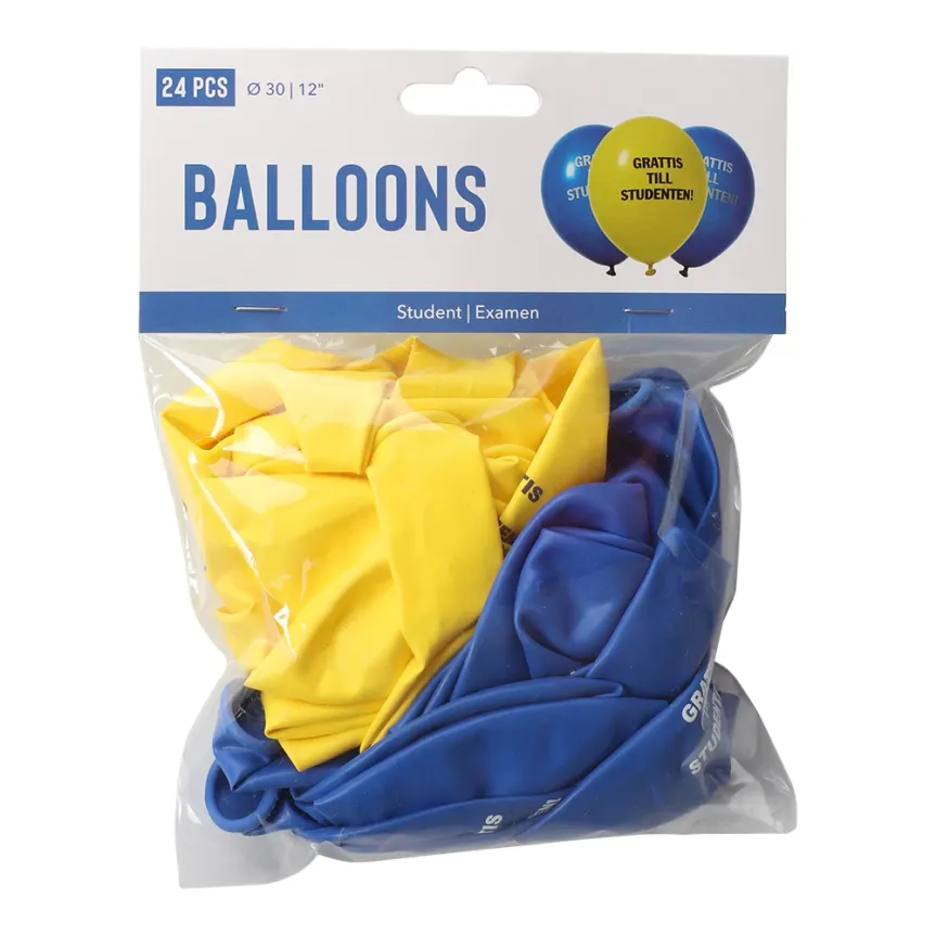 Luftballons blau-gelb 12er-Pack GRATTIS TILL STUDENTEN!