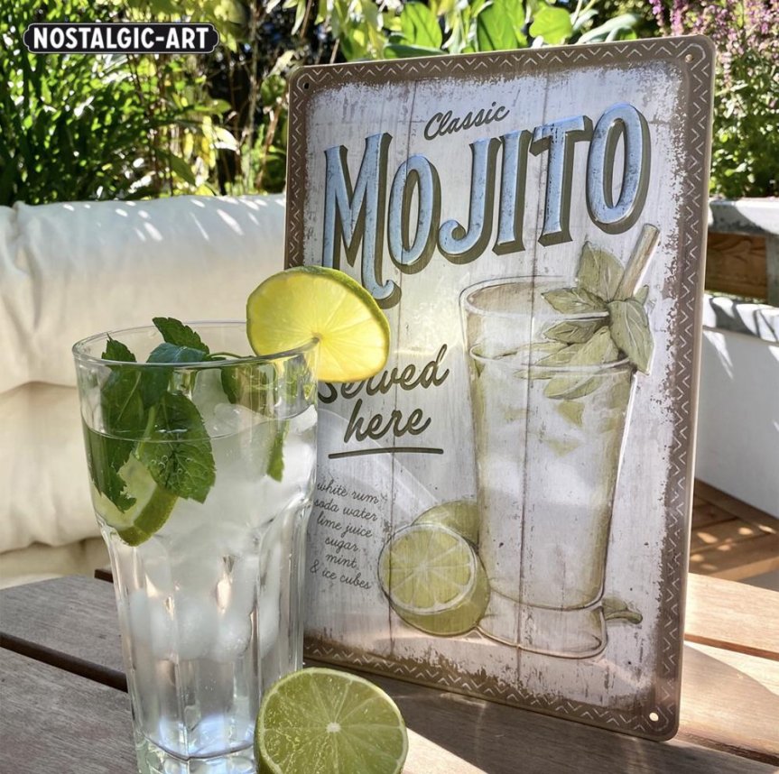 Barschild Mojito Served Here 20x30 cm