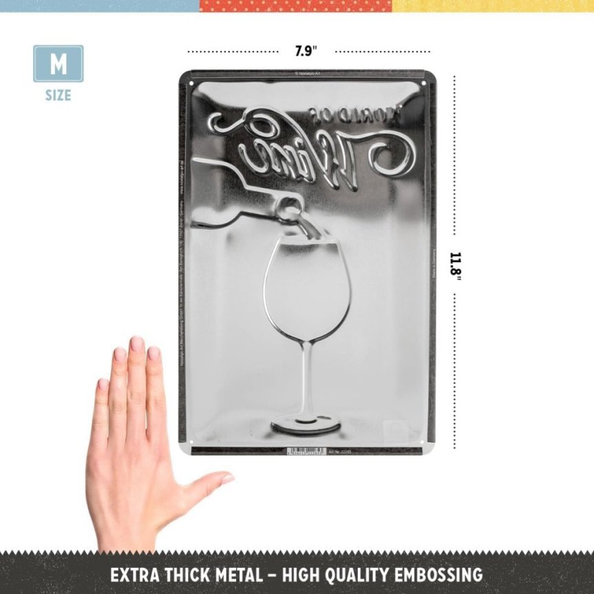 Barschild World of Wine 20x30 cm