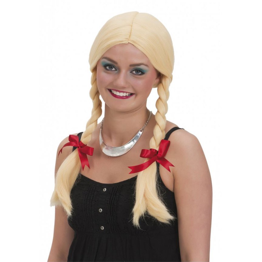 Zoombild von Blonde Perücke mit Zöpfen