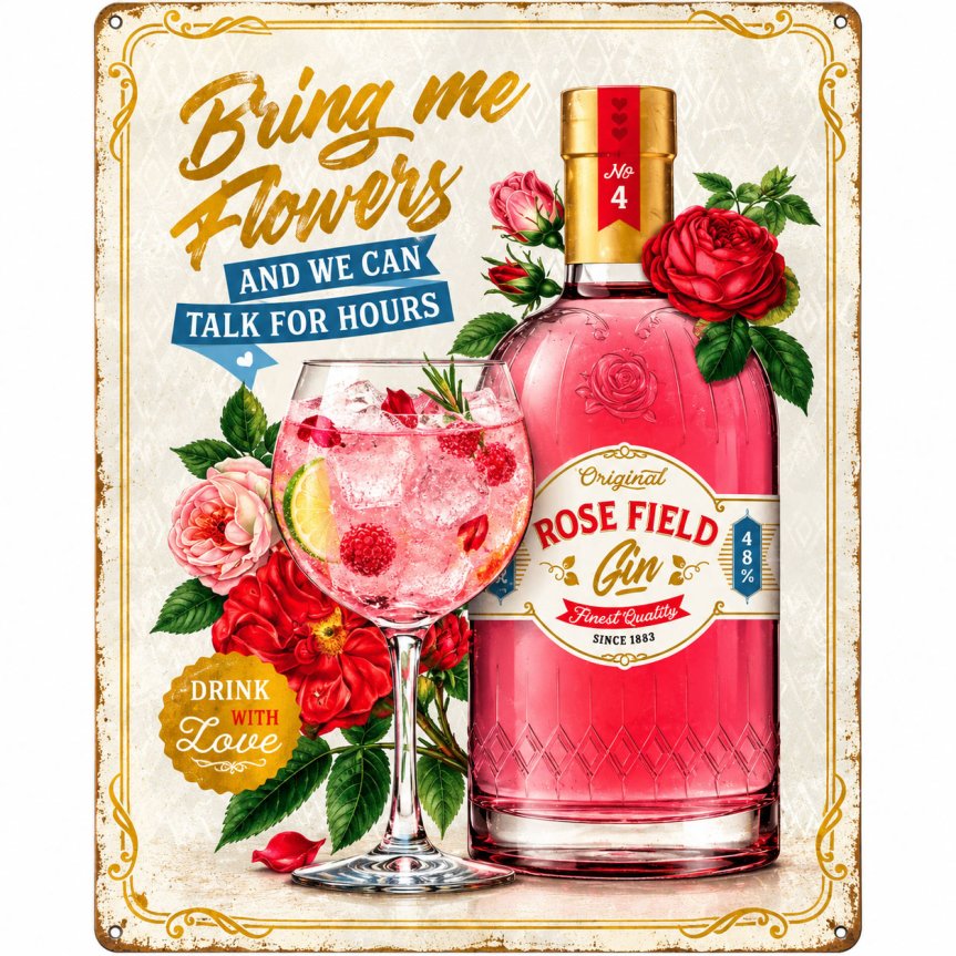 Zoombild von Barschild Bring me flowers 30x40 cm