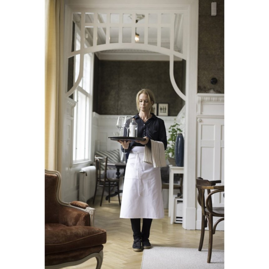 Brustschürze weiß mit Tasche