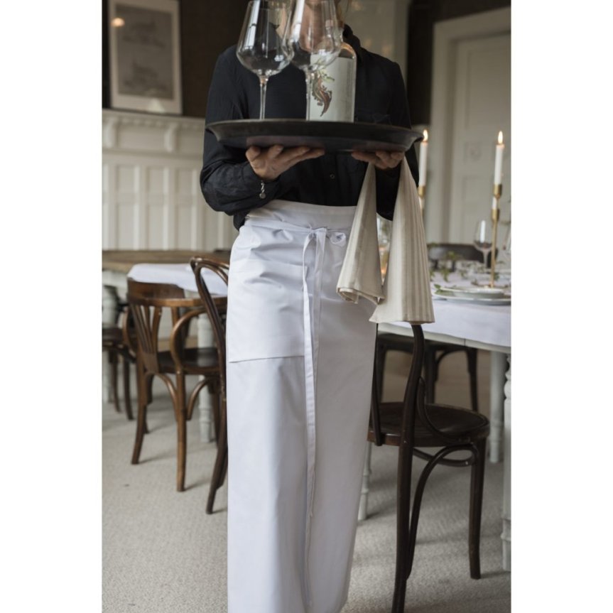 Brustschürze weiß mit Tasche