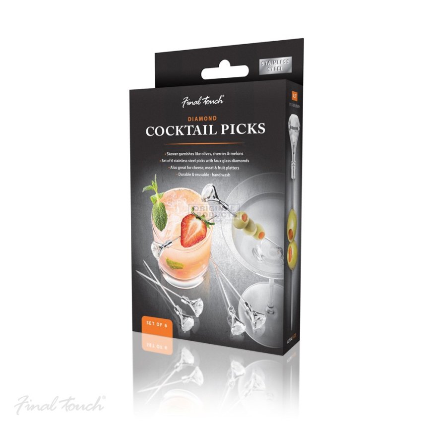 Diamant-Cocktailspieße 6er-Pack Final Touch