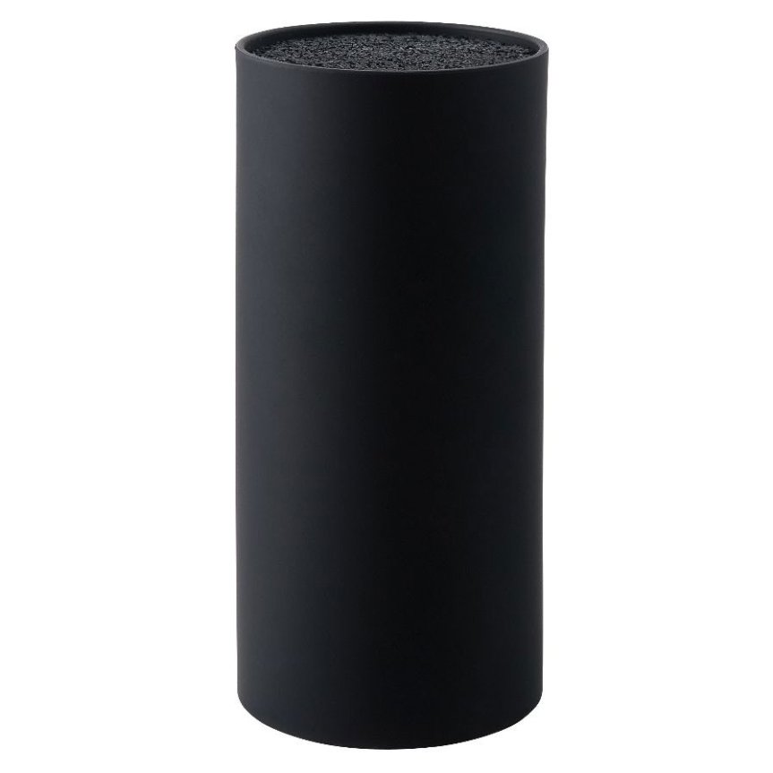 Schwarzer Messerblock mit Bürste