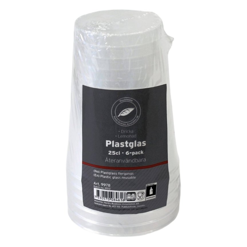 Trinkgläser aus Kunststoff 25 cl 6er-Pack