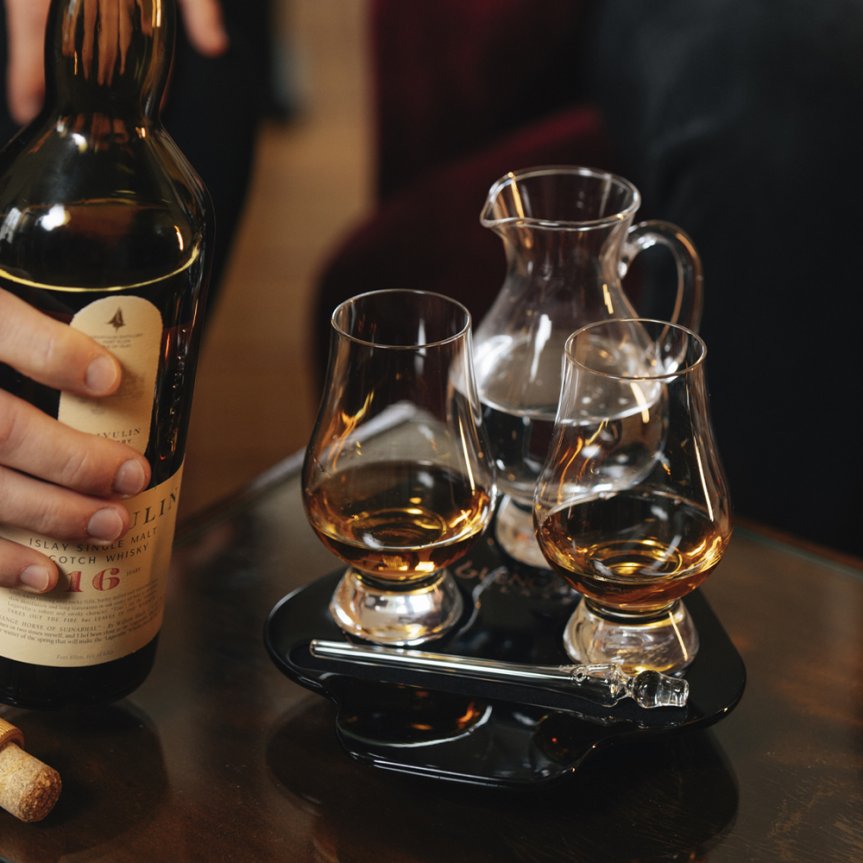 Glencairn Tasting Set – mit handgefertigtem Holzteller