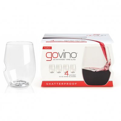 Govino rödvinsglas i plast 4-pack
