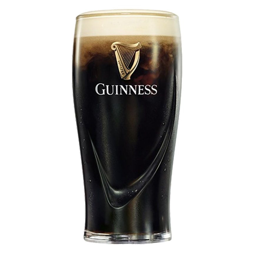 Weihnachtsgeschenkpaket mit Öffner, Pastillen und Guinness Bierglas Relief