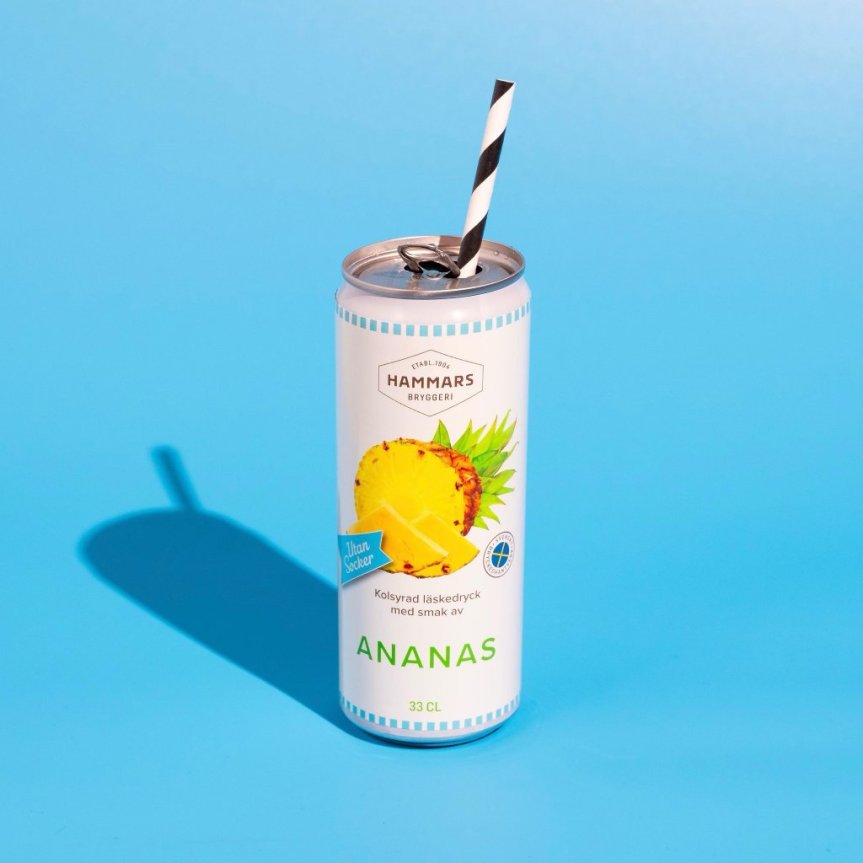 Hammars Ananaslimonade ohne Zucker 33 cl