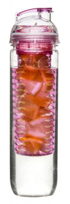 Flaska med fruktbehållare - rosa