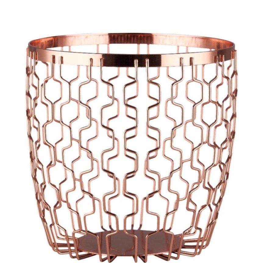 Fruktskål kopparpläterad hög