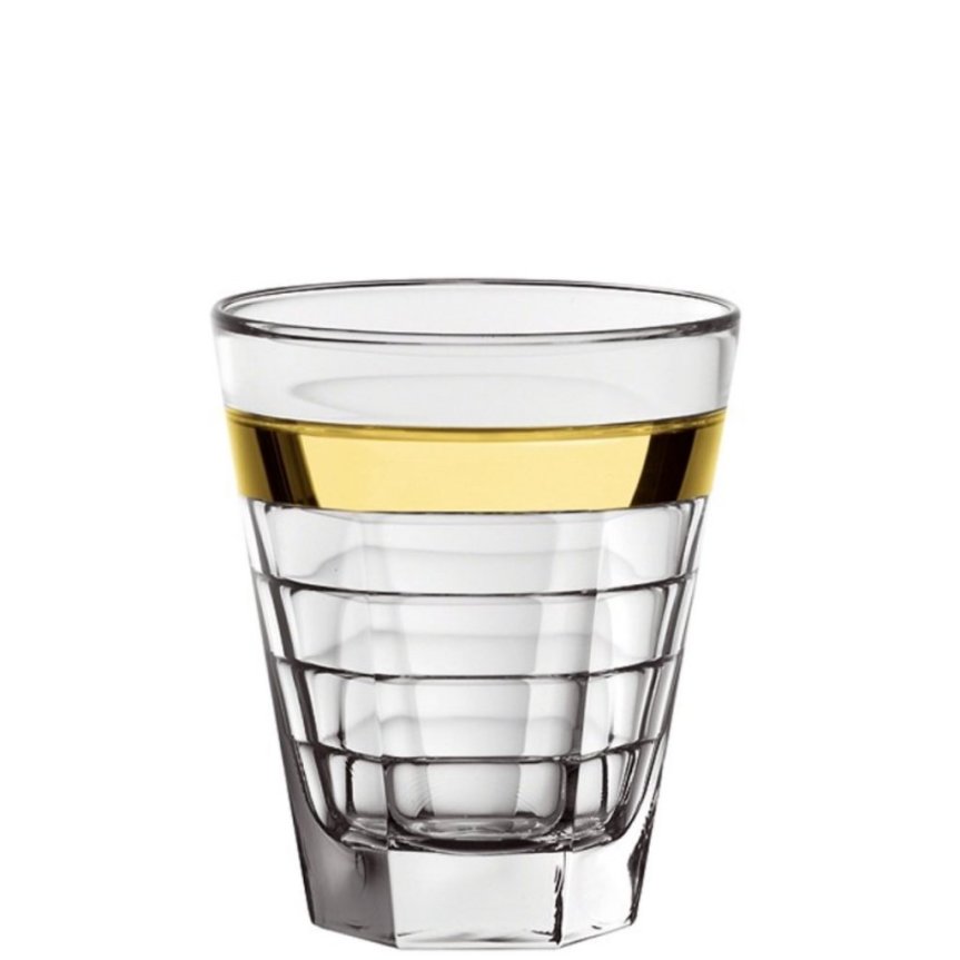 Baguette tumblerglas med guldband