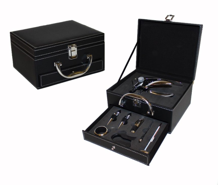 Vinset med väska 7 delar wine set Steven parts bag