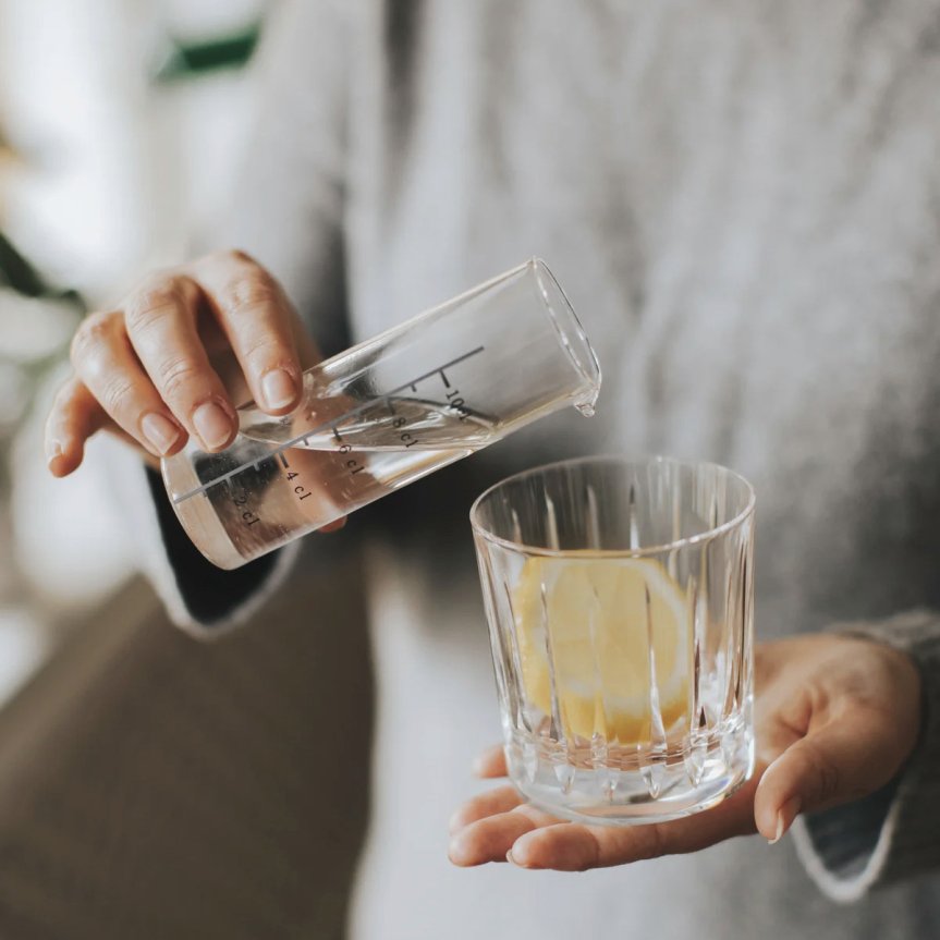 Messbecher aus Glas, 5 Maßeinteilungen