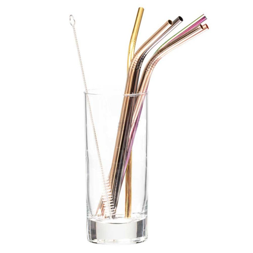 Mixology Metalltrinkhalme 6er-Pack