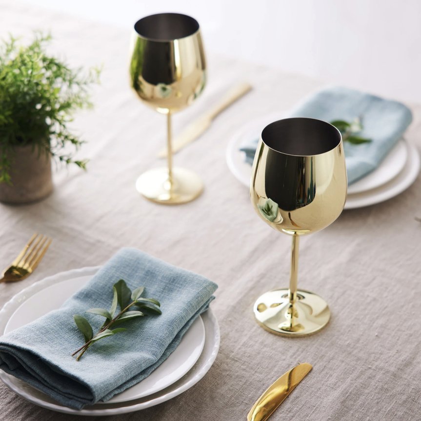 Goldglas Weinglas - Cocktailglas in Gold 50 cl 2er-Pack