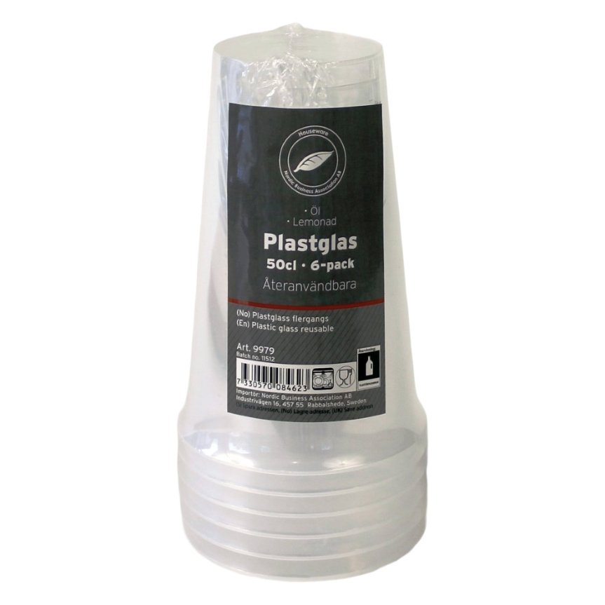 Biergläser aus Kunststoff 50 cl 6er-Pack