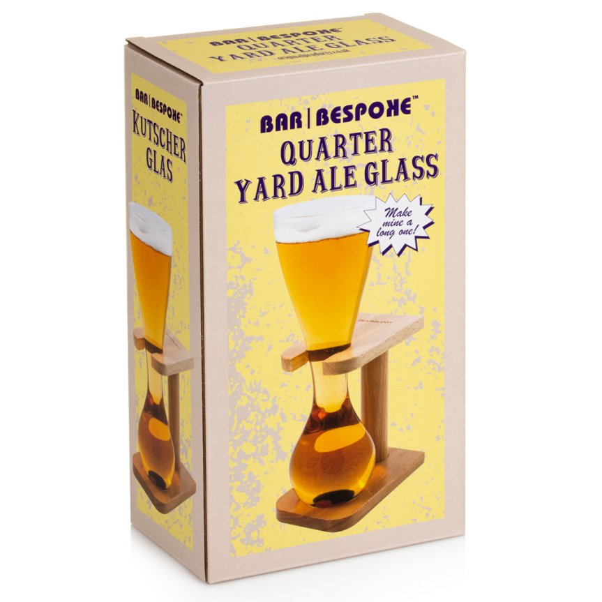 Zoombild von Quarter Yard Beer Bierglas im Holzständer