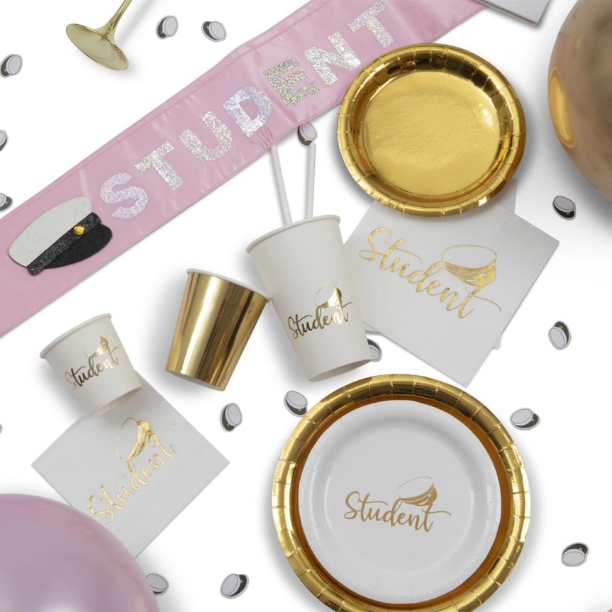 Schülerservietten Gold 33 x 33 cm 16er-Pack