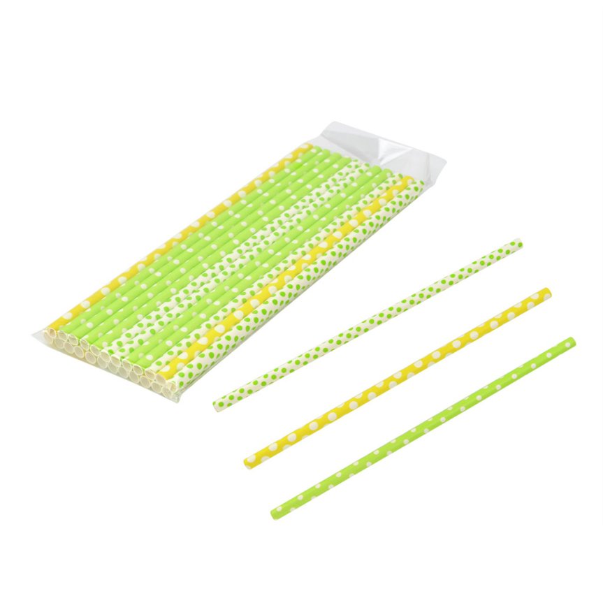 Papperssugrör citrus med 3 olika motiv 24-pack