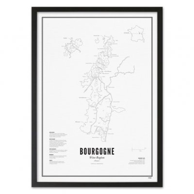 Poster vinregion Bourgogne 40x50 cm