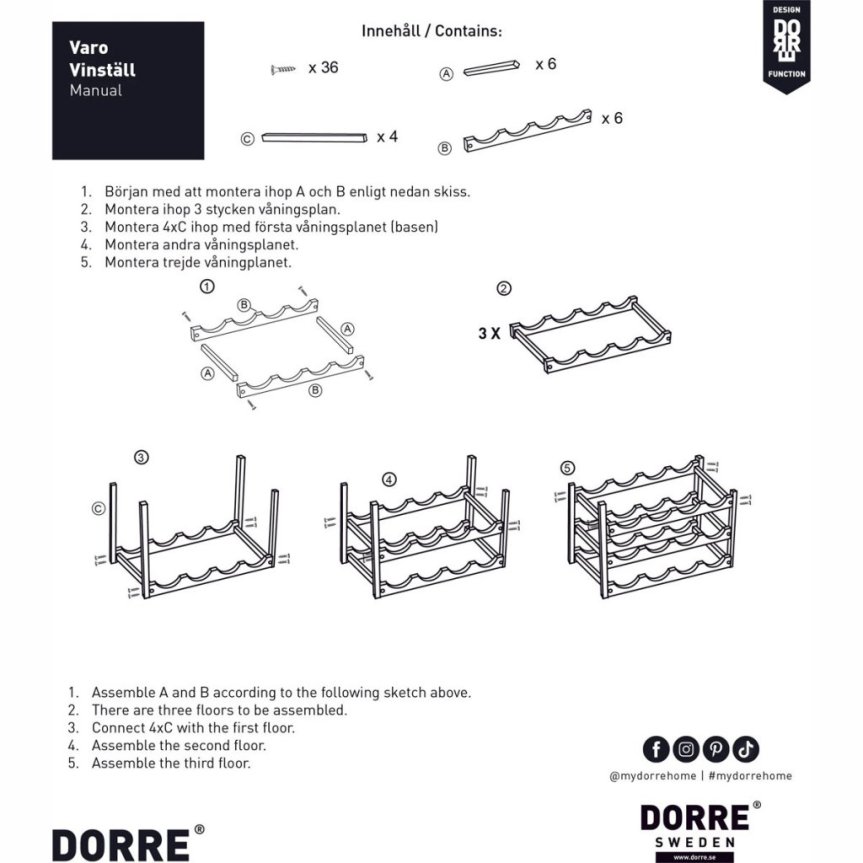 Varo weinregal Akazie für 12 Flaschen
