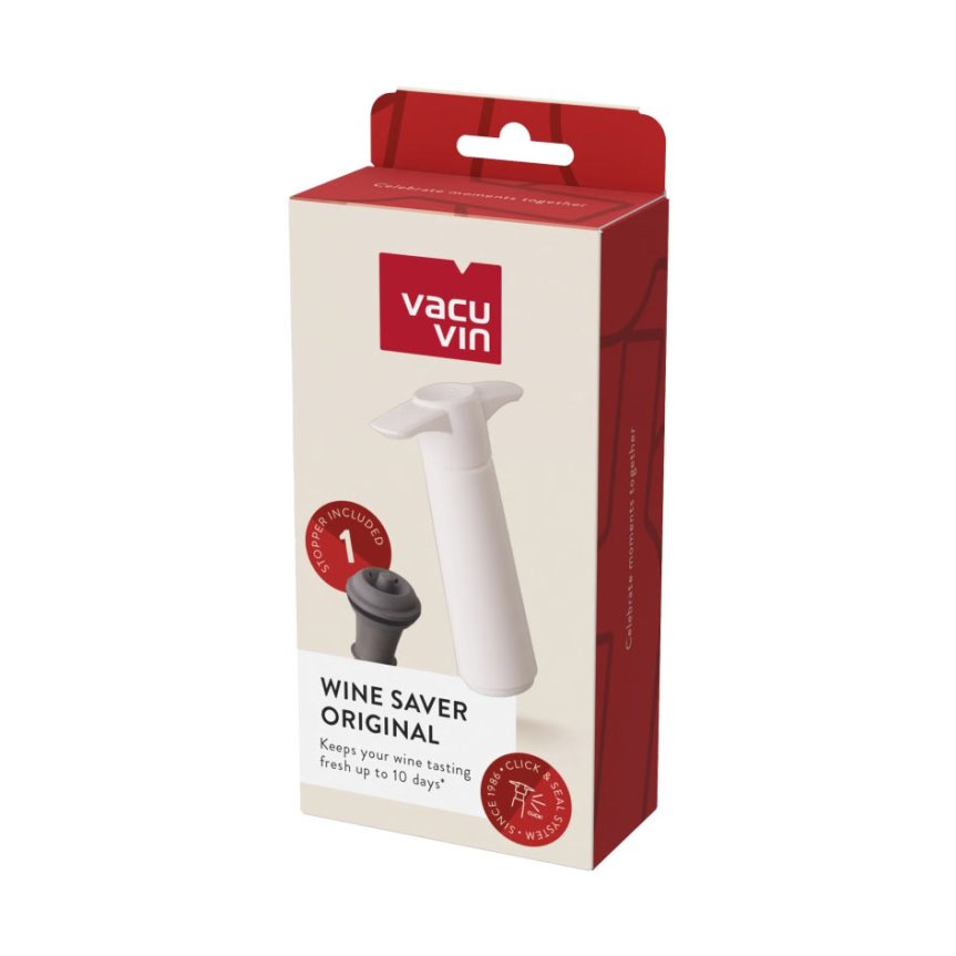 Zoombild von Vacu Vin Wine Saver Original Vakuumpumpe Weiß mit 1 Weinverschluss